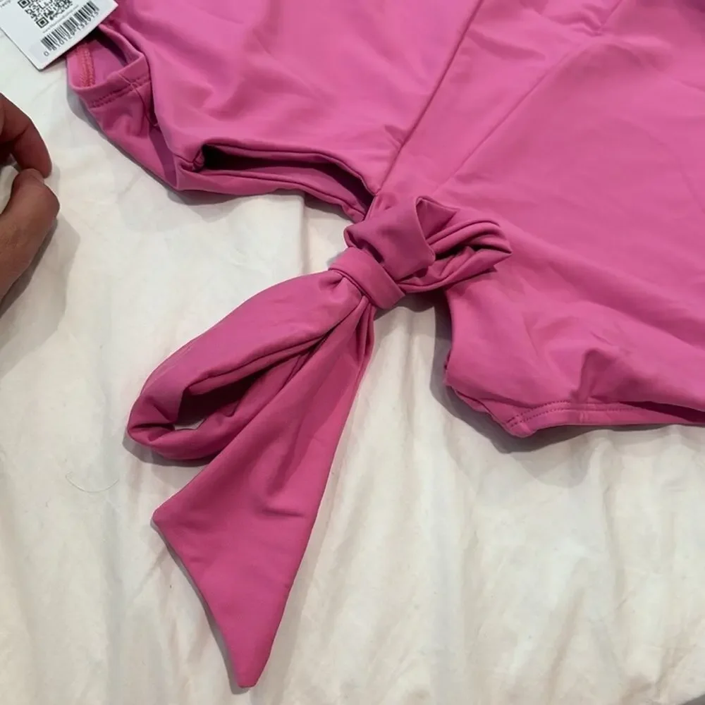 Brand new with tags pink medium one piece swim suit with cute side opening - Picture 3 of 4